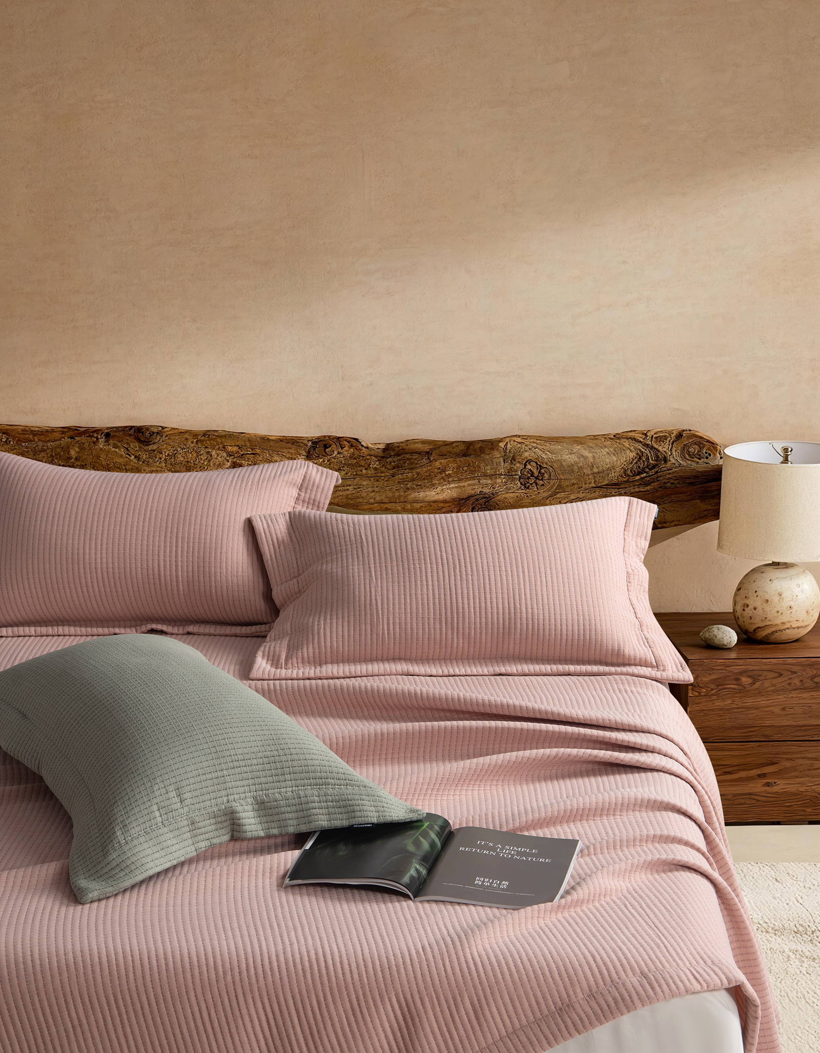 muse cotton crinkle coverlet set – 3 piece